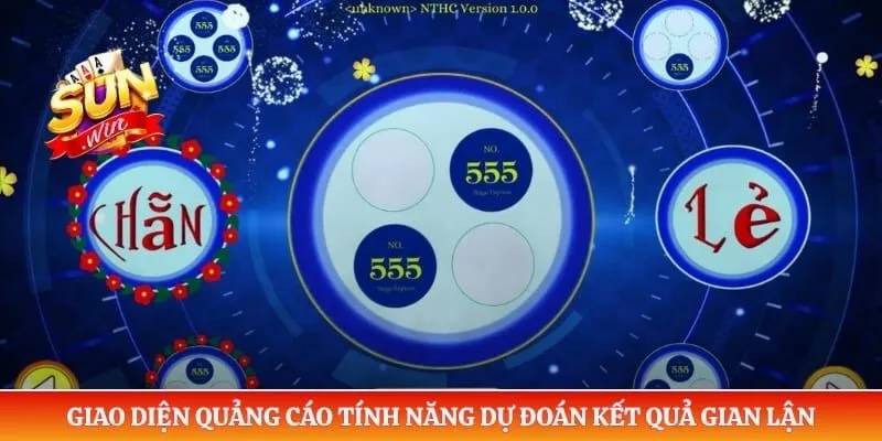 Giao diện quảng cáo tính năng dự đoán kết quả gian lận