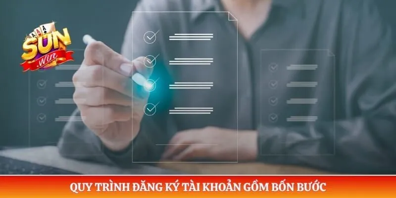 Đăng ký Sunwin Quy trình đăng ký tài khoản gồm bốn bước