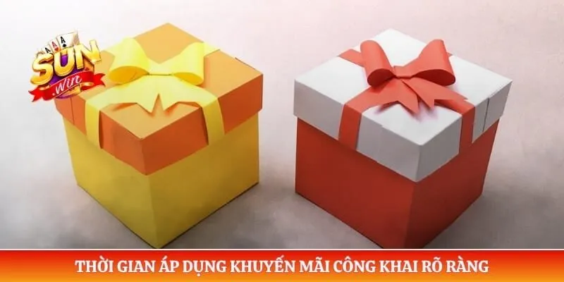 Khuyến mãi Sunwin Thời gian áp dụng khuyến mãi công khai rõ ràng